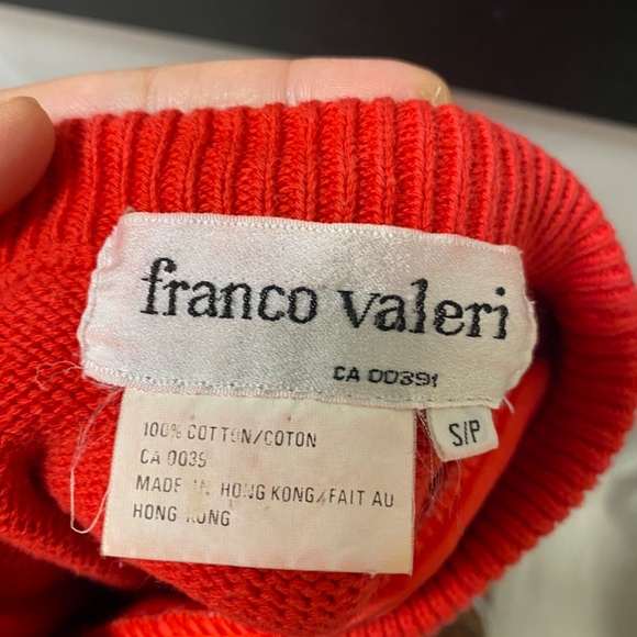 Vintage Franco Valerie Size S Women’s Red Cotton Pullover Sweater - Picture 10 of 11